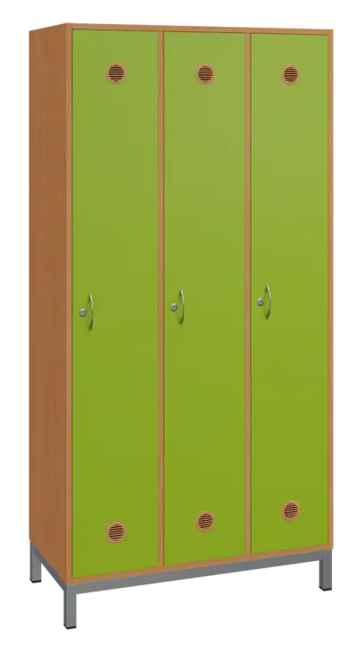 SSLN - 180 - 90 šatní skříň 3-dvéřová, 1800x900x400 mm, kovové nohy, korpus buk royal, dvířka jarní